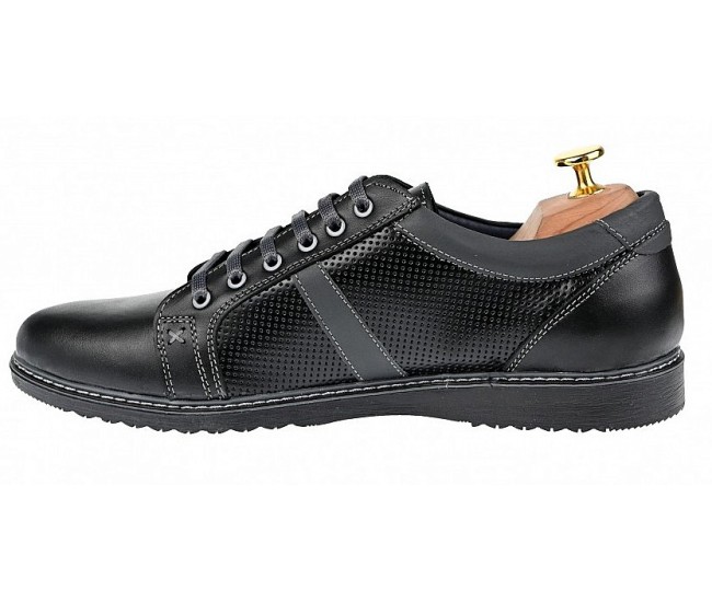OFERTA MARIMEA 39, 41 - Pantofi barbati, casual, sport, din piele naturala, negru - LTENMARIONEGRU