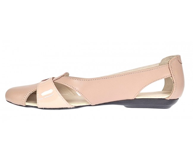 Oferta marimea 37 Balerini dama decupati din piele naturala Bej LZENABEJLAC