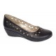 Pantofi dama, casual, din piele naturala negru box, cu platforma de 5 cm - MALTAN