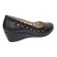 Pantofi dama, casual, din piele naturala negru box, cu platforma de 5 cm - MALTAN
