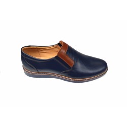 Pantofi barbati casual, din piele naturala, bleumarin, CIUCALETI SHOES - MARIOEBLUE