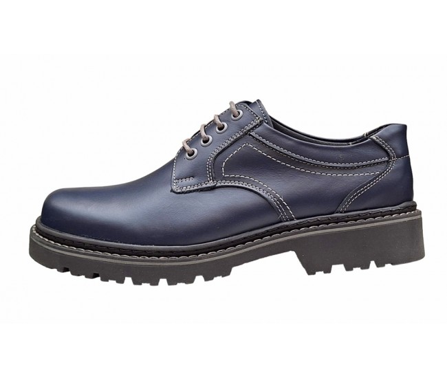 Pantofi barbati, casual, din piele naturala bleumarin, Mark - MARK3BLUE