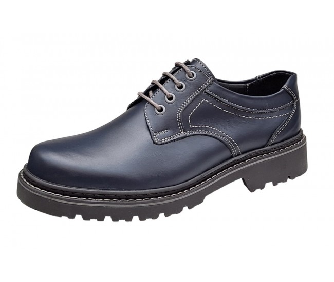 Pantofi barbati, casual, din piele naturala bleumarin, Mark - MARK3BLUE