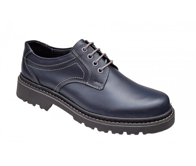 Pantofi barbati, casual, din piele naturala bleumarin, Mark - MARK3BLUE