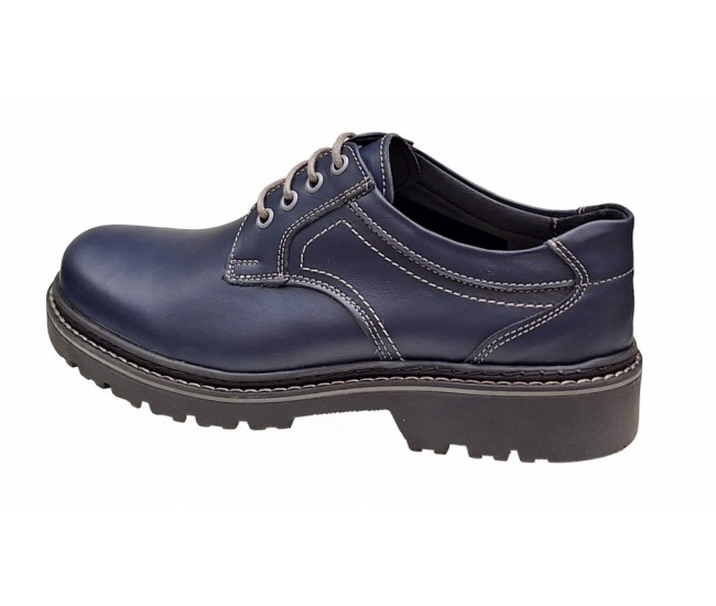 Pantofi barbati, casual, din piele naturala bleumarin, Mark - MARK3BLUE