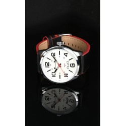 Ceas de mana barbati elegant, business, curea de piele Matteo Ferari - MF8236LTHNEGRUSILVERA