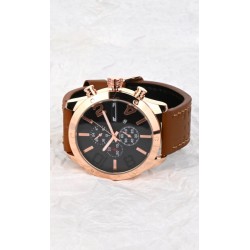 Ceas de mana barbati elegant, business, curea de piele Matteo Ferari - MF8243LTHMAROGOLDN