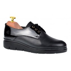 Pantofi dama casual din piele naturala Box cu Lac - Model Negru MIONBOXLAC