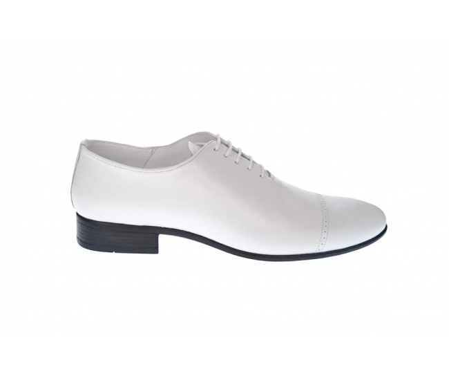 Pantofi barbati, eleganti, din piele naturala, Enzo alb, MOD1ABOX
