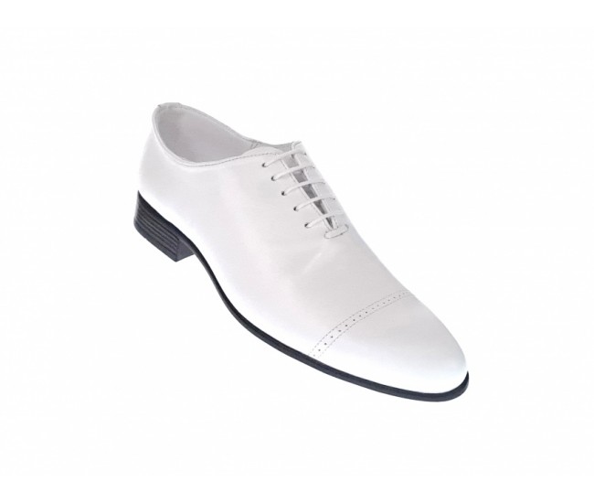 Pantofi barbati, eleganti, din piele naturala, Enzo alb, MOD1ABOX