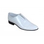 Pantofi barbati, albi, eleganti, din piele naturala lac, alb - MOD1ALAC