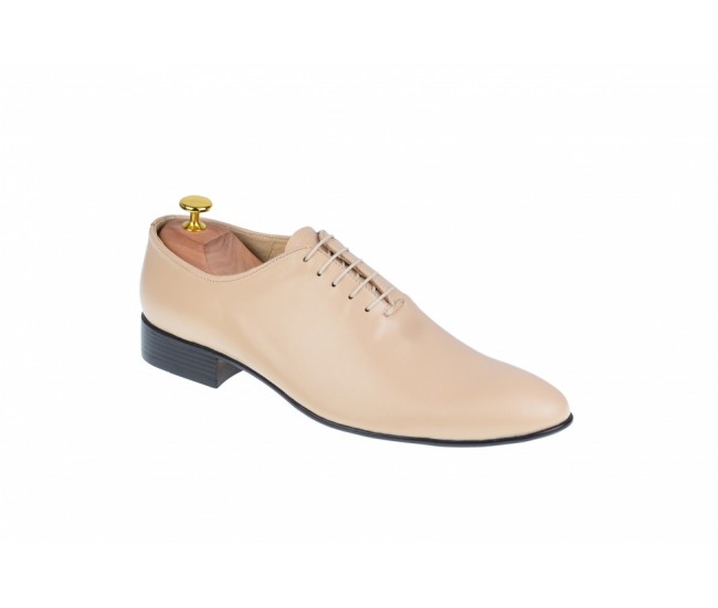 Oferta marimea 39, 41, 42 - Pantofi barbati, office, eleganti, din piele naturala, culoare bej, ENZO -  LMOD1BEJ