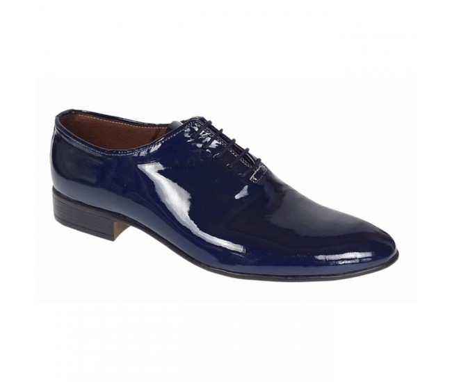Pantofi barbati eleganti din piele naturala Bleumarin LAC MOD1BLMLAC2