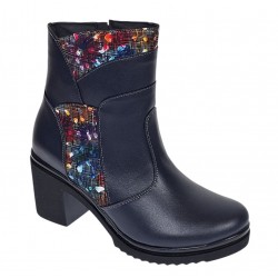 Ghete dama din piele naturala imblanite Bleumarin Amyra MV47BLCOL