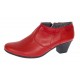 Botine dama din piele naturala cu fermoar Rosu MV4R