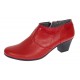 Botine dama din piele naturala cu fermoar Rosu MV4R