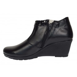 Botine dama din piele naturala cu fermoar culoare neagra Orto MV5NORT