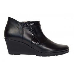 Botine dama din piele naturala cu fermoar culoare neagra Orto MV5NORT
