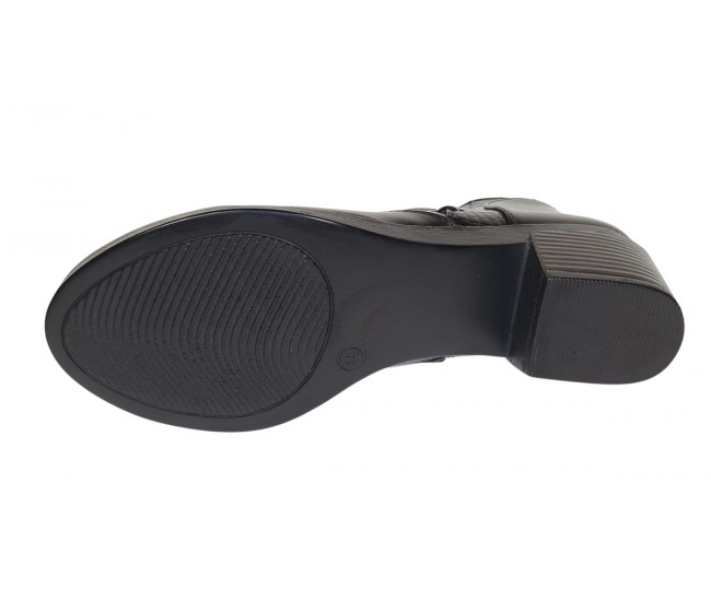 Botine dama negre din piele naturala cu fermoar MVS18BT