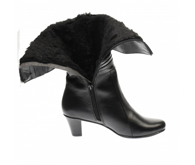 Cizme lungi dama din piele naturala, cu fermoar, negre, IMBLANITE - MVS33 Cizme lungi dama din piele naturala, cu fermoar, negre, IMBLANITE - MVS33