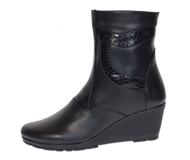 Ghete dama din piele naturala imblanite Orto Negre MVS34ORT