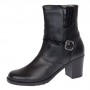 Ghete dama din piele naturala cu fermoar si catarama, Negru MVS47CATN