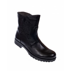 Ghete dama din piele naturala cu fermoar imblanite MVS55N