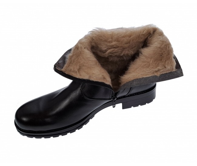 Ghete dama din piele naturala cu fermoar imblanite MVS55N