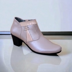 Ghetute dama din piele naturala, cu fermoar, bej, MVS5BEJ