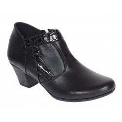 Botine dama din piele naturala cu fermoar - Model Lisa Negru 5BT