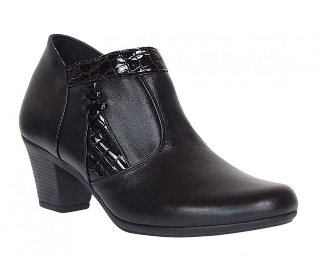 Botine dama din piele naturala cu fermoar - Model Lisa Negru 5BT