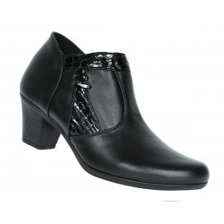 Botine dama din piele naturala cu fermoar - Model Lisa Negru 5BT