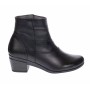 Ghetute dama din piele naturala box, cu fermoar, Toc de 5 cm, NEGRU - MVS63NBOX