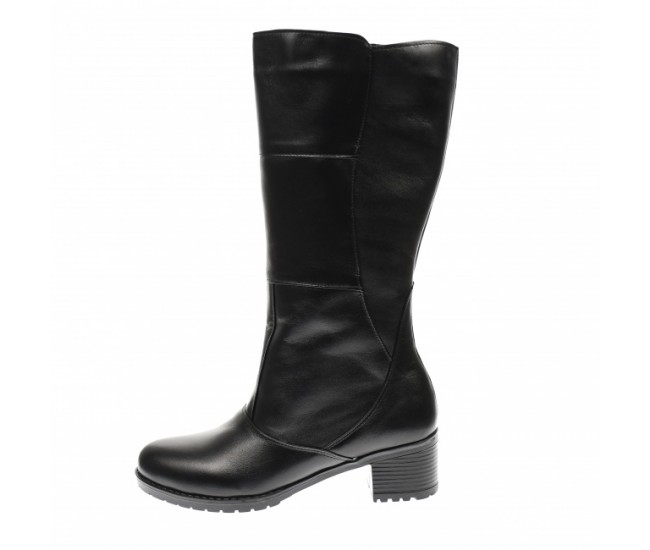 Cizme lungi dama din piele naturala, cu fermoar, negre, IMBLANITE - MVS6 Cizme lungi dama din piele naturala, cu fermoar, negre, IMBLANITE - MVS6
