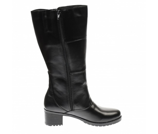 Cizme lungi dama din piele naturala, cu fermoar, negre, IMBLANITE - MVS6 Cizme lungi dama din piele naturala, cu fermoar, negre, IMBLANITE - MVS6