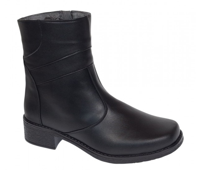 Ghete dama casual imblanite din piele naturala cu fermoar MVS707N