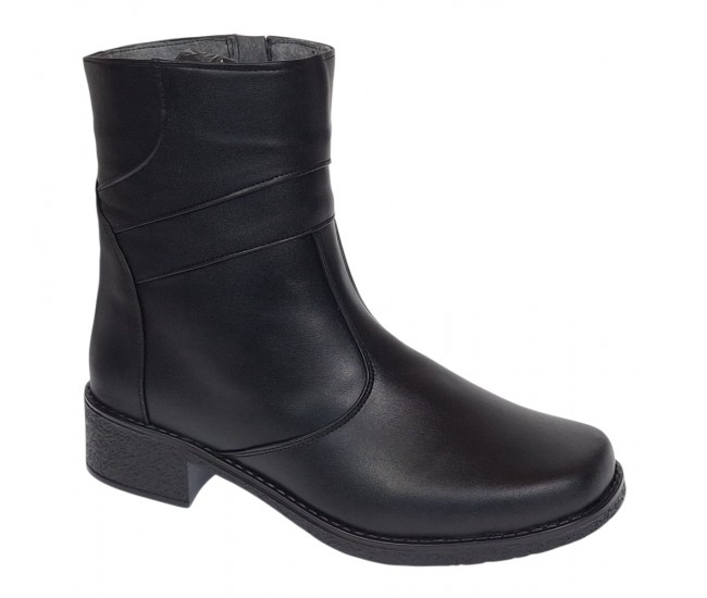 Ghete dama casual imblanite din piele naturala cu fermoar MVS707N