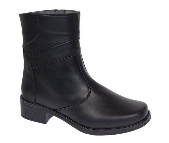 Ghete dama casual imblanite din piele naturala cu fermoar MVS707N