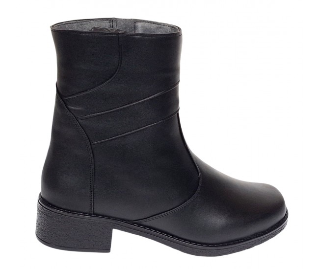 Ghete dama casual imblanite din piele naturala cu fermoar MVS707N