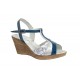 Sandale dama din piele naturala, cu platforme de 7 cm, Bleu, MVS71BLCOL