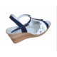 Sandale dama din piele naturala, cu platforme de 7 cm, Albastru, MVS71BLMCOL