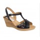 Sandale dama din piele naturala, cu platforme de 7 cm, negru, MVS71NLCOL