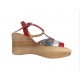 Sandale dama din piele naturala, cu platforme de 7 cm, Rosu, MVS71RLCOL
