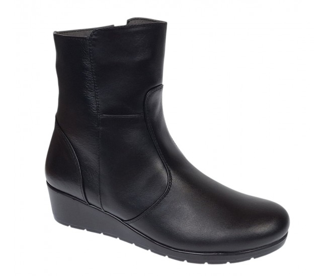 Ghete dama din piele naturala cu fermoar imblanite Orto Negre MVS77ORTO