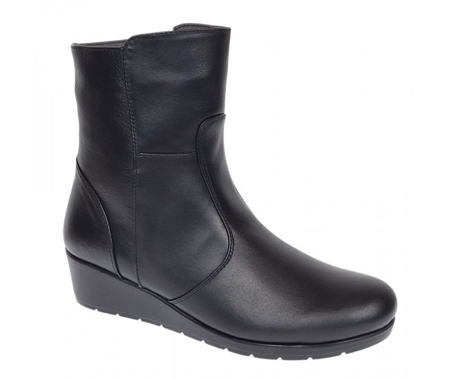 Ghete dama din piele naturala cu fermoar imblanite Orto Negre MVS77ORTO