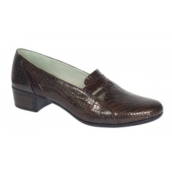 Pantofi dama comozi casual din piele naturala maro croco P12CRM Pantofi dama comozi casual din piele naturala maro croco P12CRM