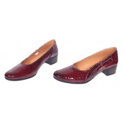 Pantofi dama din piele naturala Croco Lac Bordeaux - MVSP1CRV