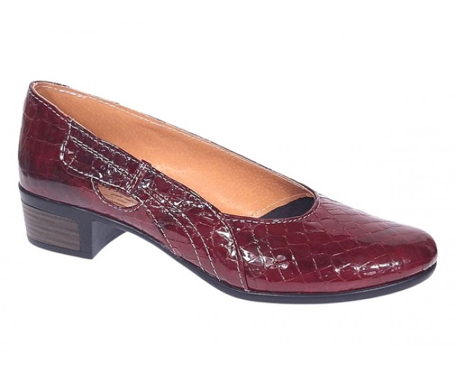 Pantofi dama din piele naturala Croco Lac Bordeaux - MVSP1CRV