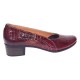 Pantofi dama din piele naturala Croco Lac Bordeaux - MVSP1CRV