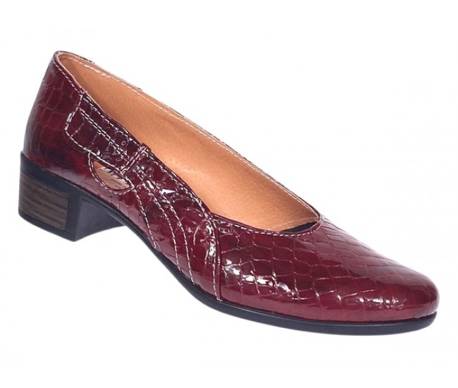 Pantofi dama din piele naturala Croco Lac Bordeaux - MVSP1CRV